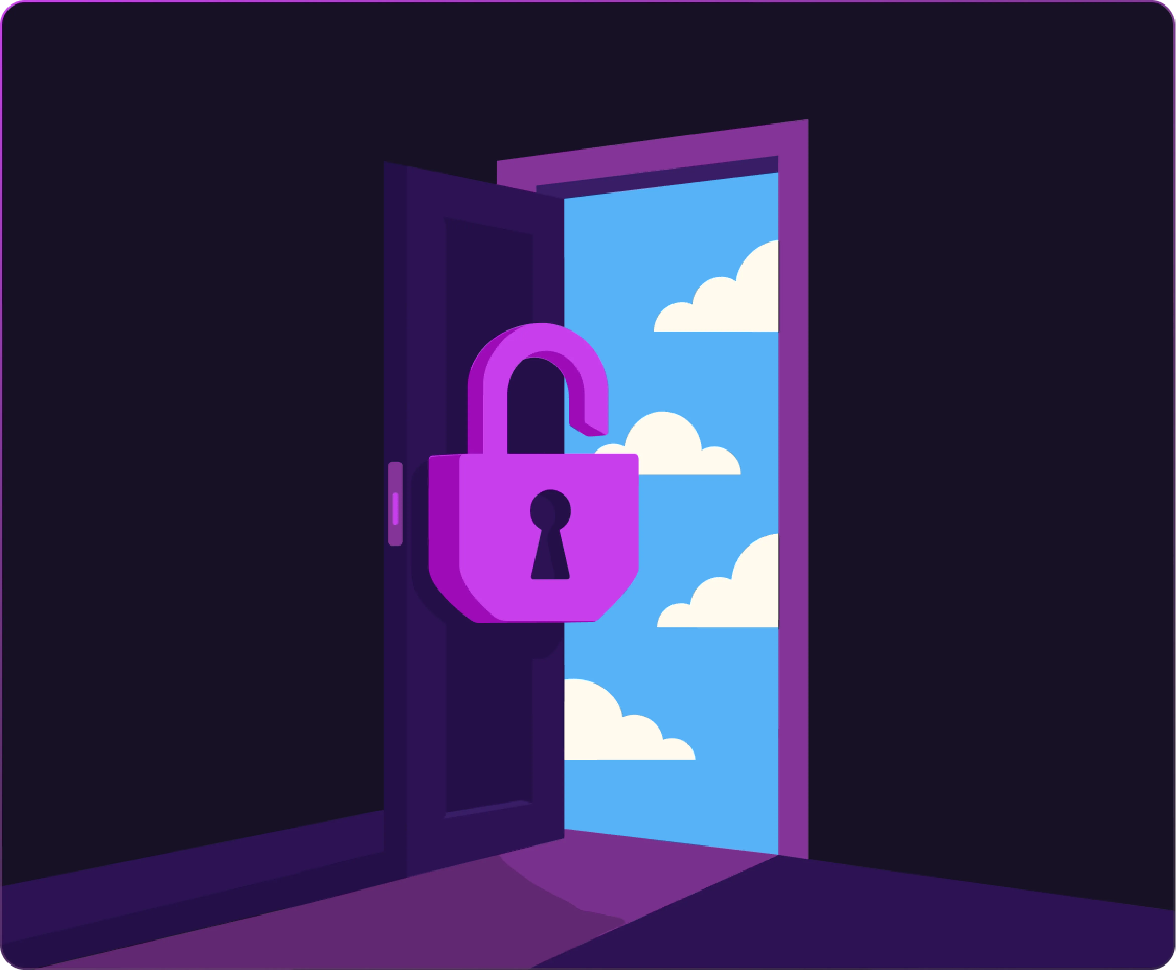 An illustration of an open door symbolizing open access to the world